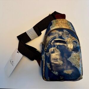 Patricia Nash Leather Louetta
Small Leather Sling Greek Map NWT